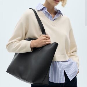 Mango Cream V-Neck Sweater